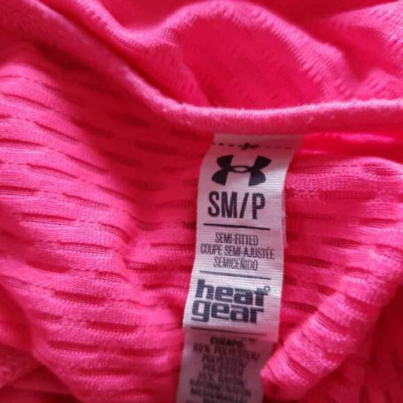 Under Armour Pink Breast Cancer Shirt Athletic SMALL Short Sleeve Heat Gear - Picture 6 of 6